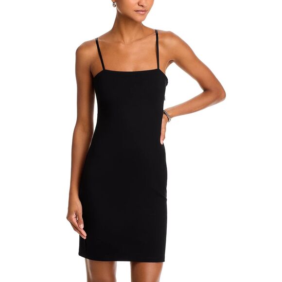 NWT L'Agence Delina Spaghetti Strap Mini Sheath Dress in Black Size XXS - Picture 4 of 16